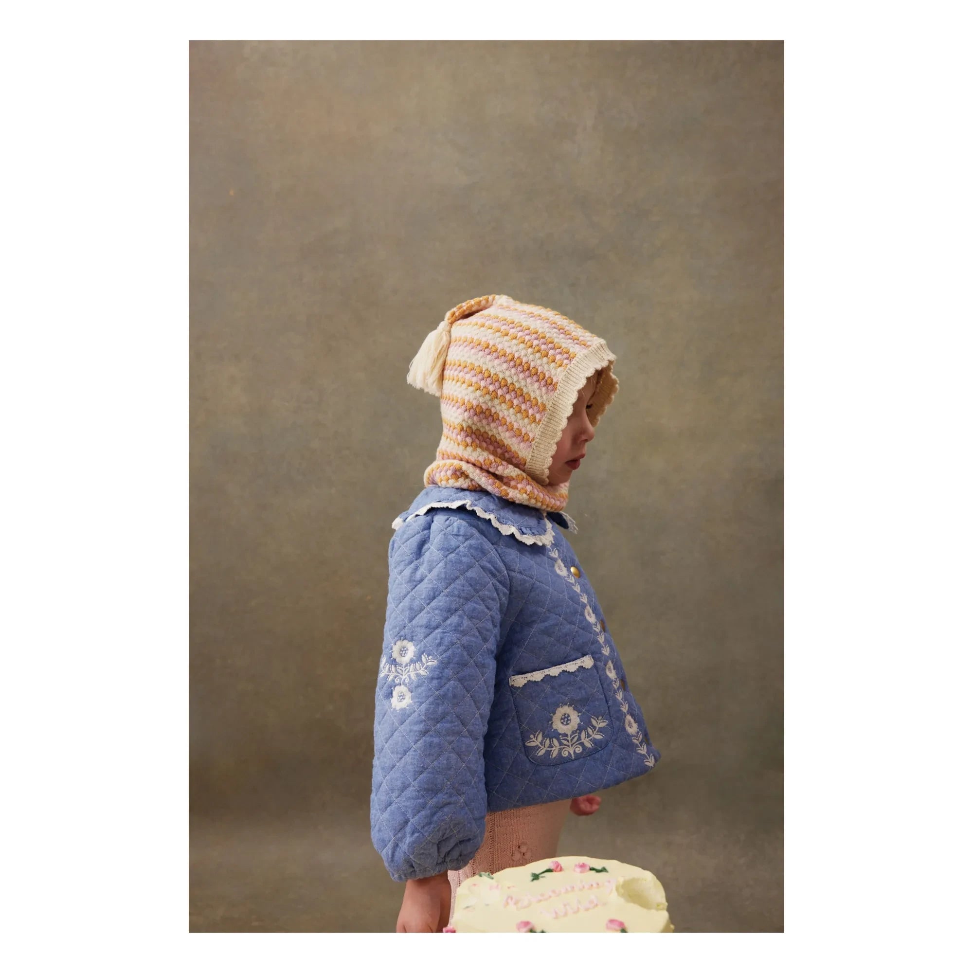 Louise Misha - Jouliana Chambray-Mantel aus Bio-Baumwolle | Blau
