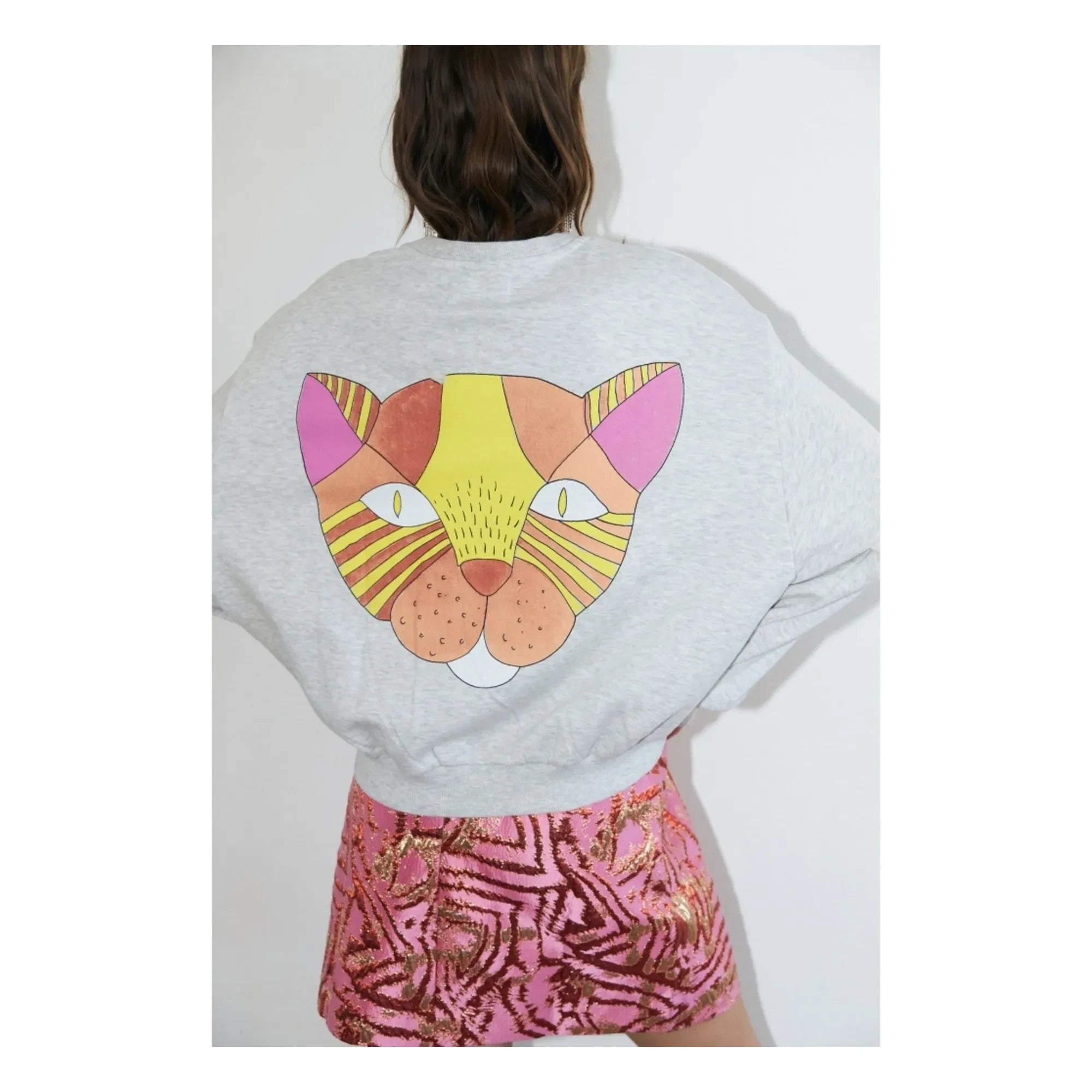 Lollys Laundry - Sweatshirt Katze Sydney Baumwolle | Grau