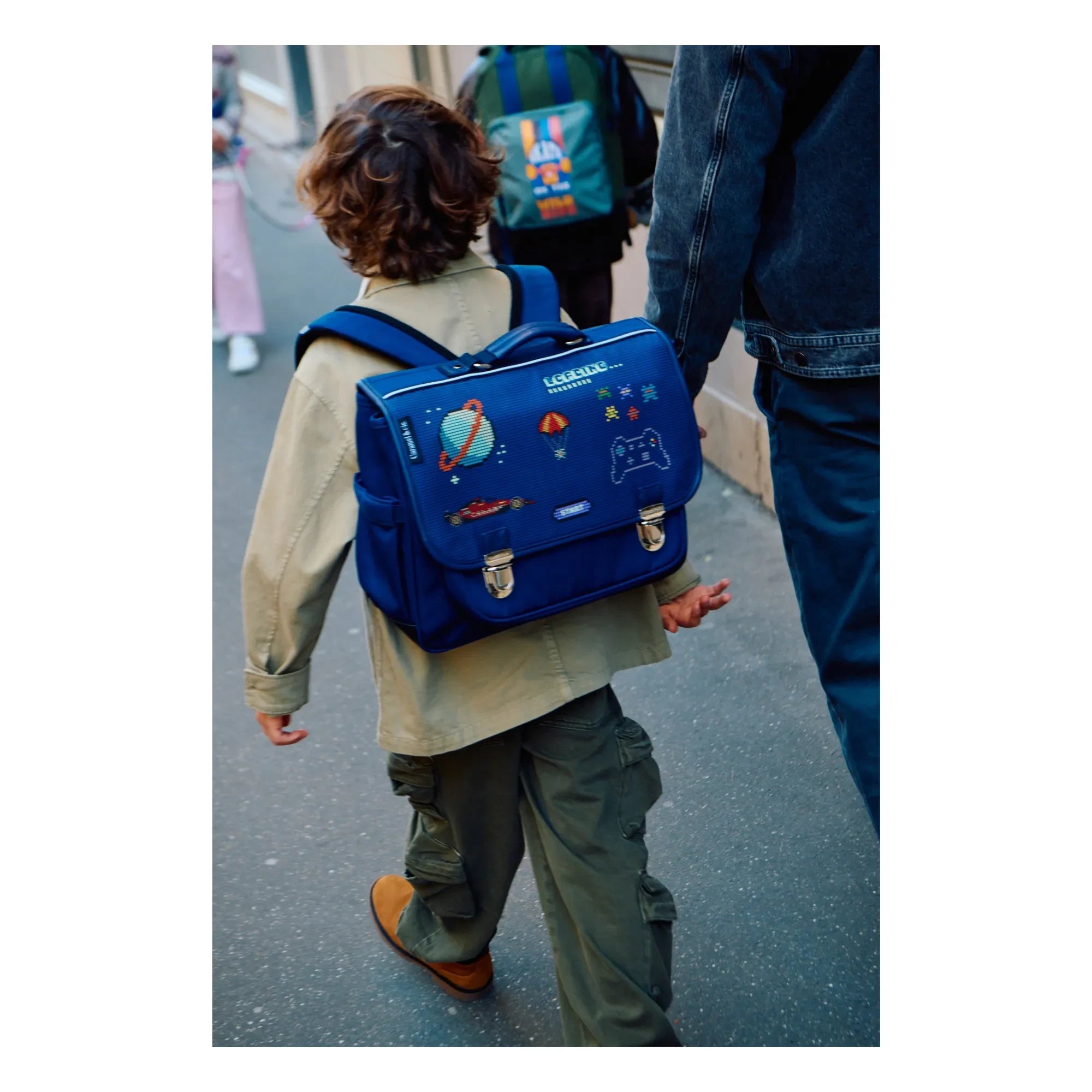 Caramel & Cie - Pixel Art Tasche | Marineblau