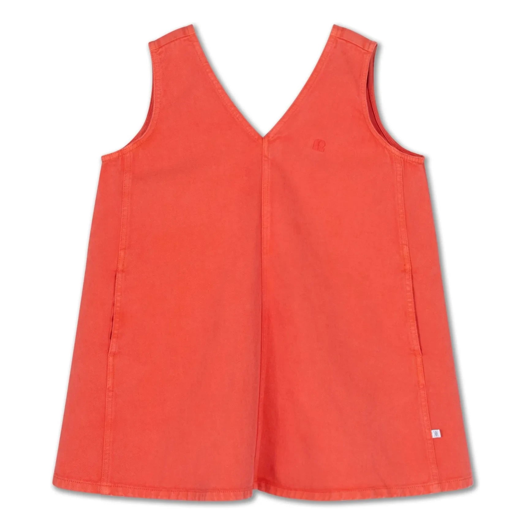 Repose AMS - Latzkleid aus Bio-Baumwoll-Denim | Rot
