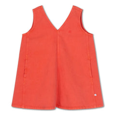 Repose AMS - Latzkleid aus Bio-Baumwoll-Denim | Rot