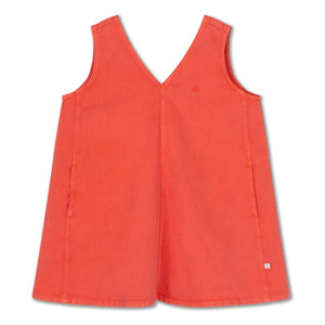Repose AMS - Latzkleid aus Bio-Baumwoll-Denim | Rot