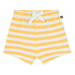 Petit Bateau – Gestreifte Frottee-Shorts | Gelb