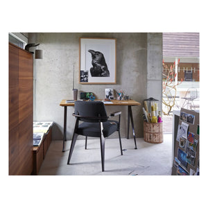 Vitra - Bürostuhl, schwarzes Gestell - Jean Prouvé | Dunkelgrau