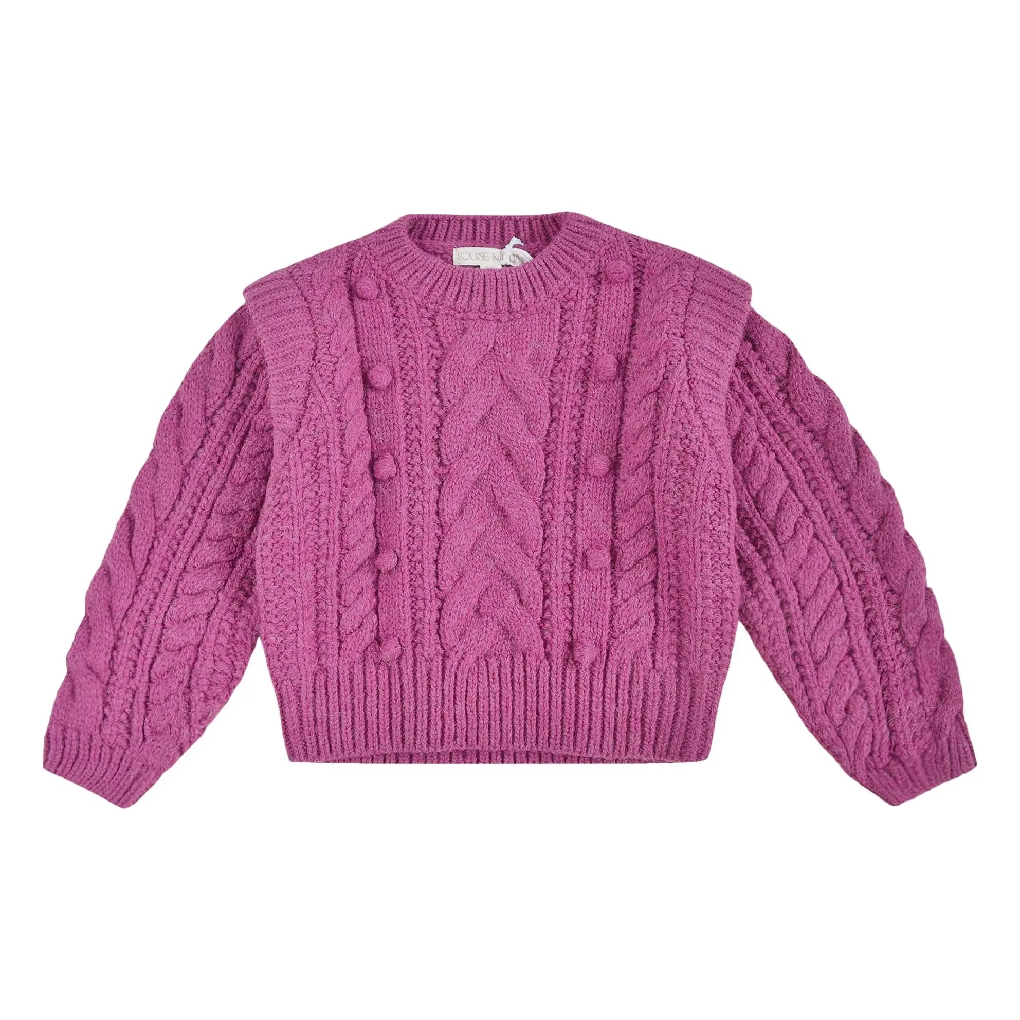 Louise Misha - Anikalia Woll-Zopfstrickpullover | Framboise