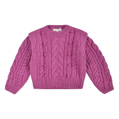 Louise Misha - Anikalia Woll-Zopfstrickpullover | Framboise