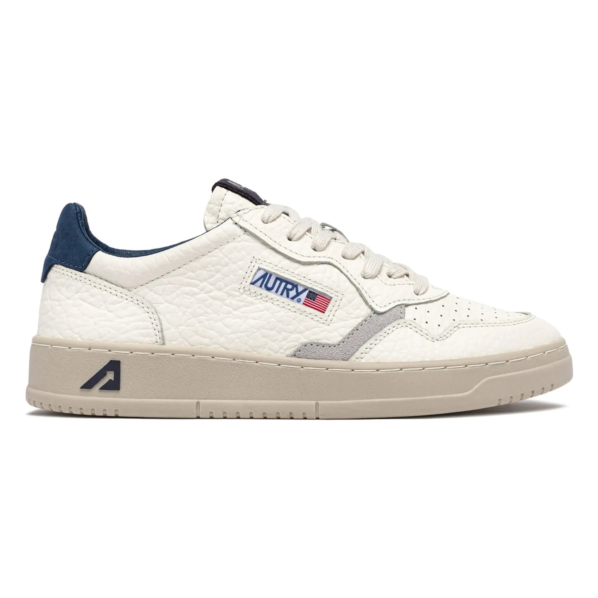 Autry - Medalist Low Strukturiertes Leder und Wildleder Sneaker | Blau