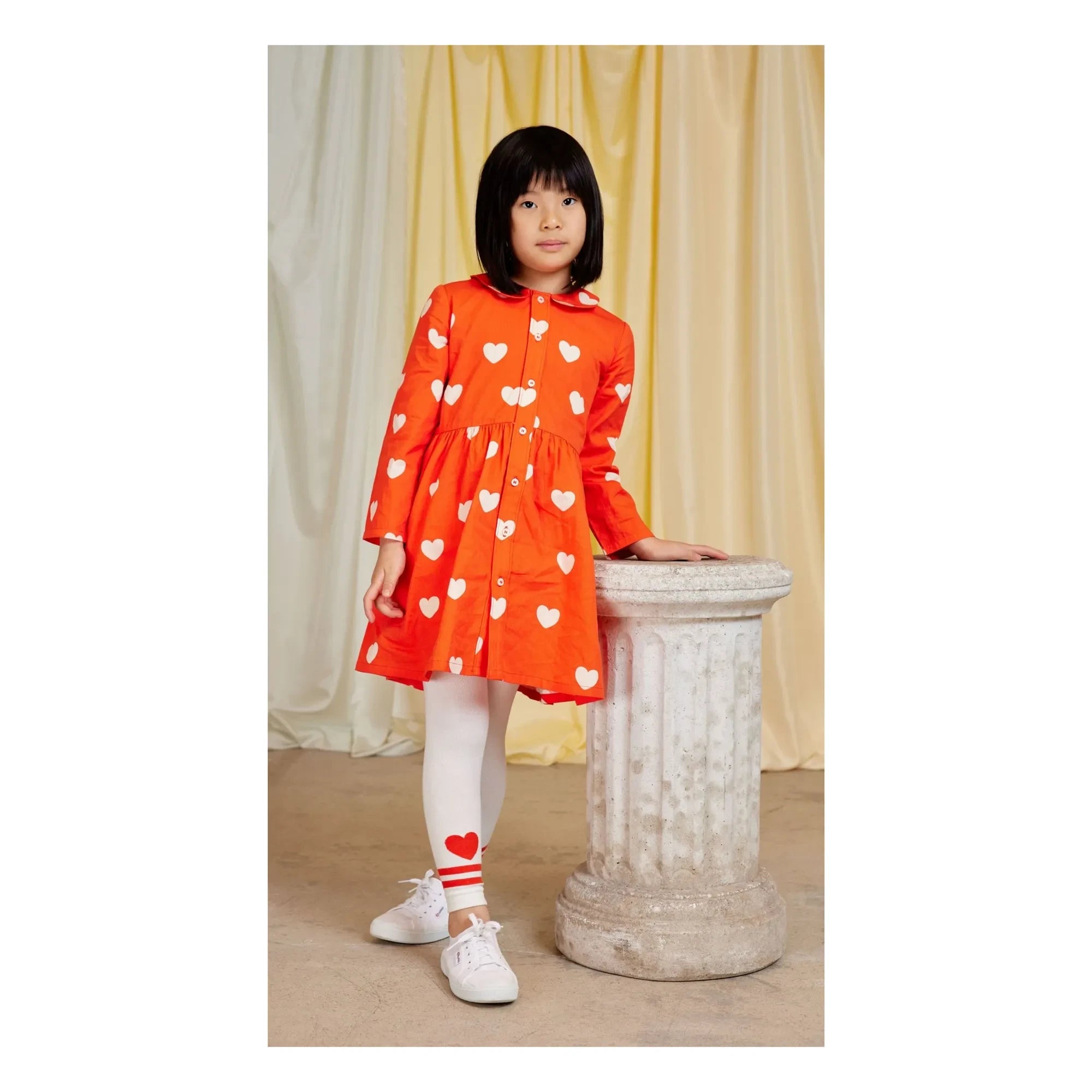Mini Rodini - Bio-Baumwollkleid mit Herzen | Rot