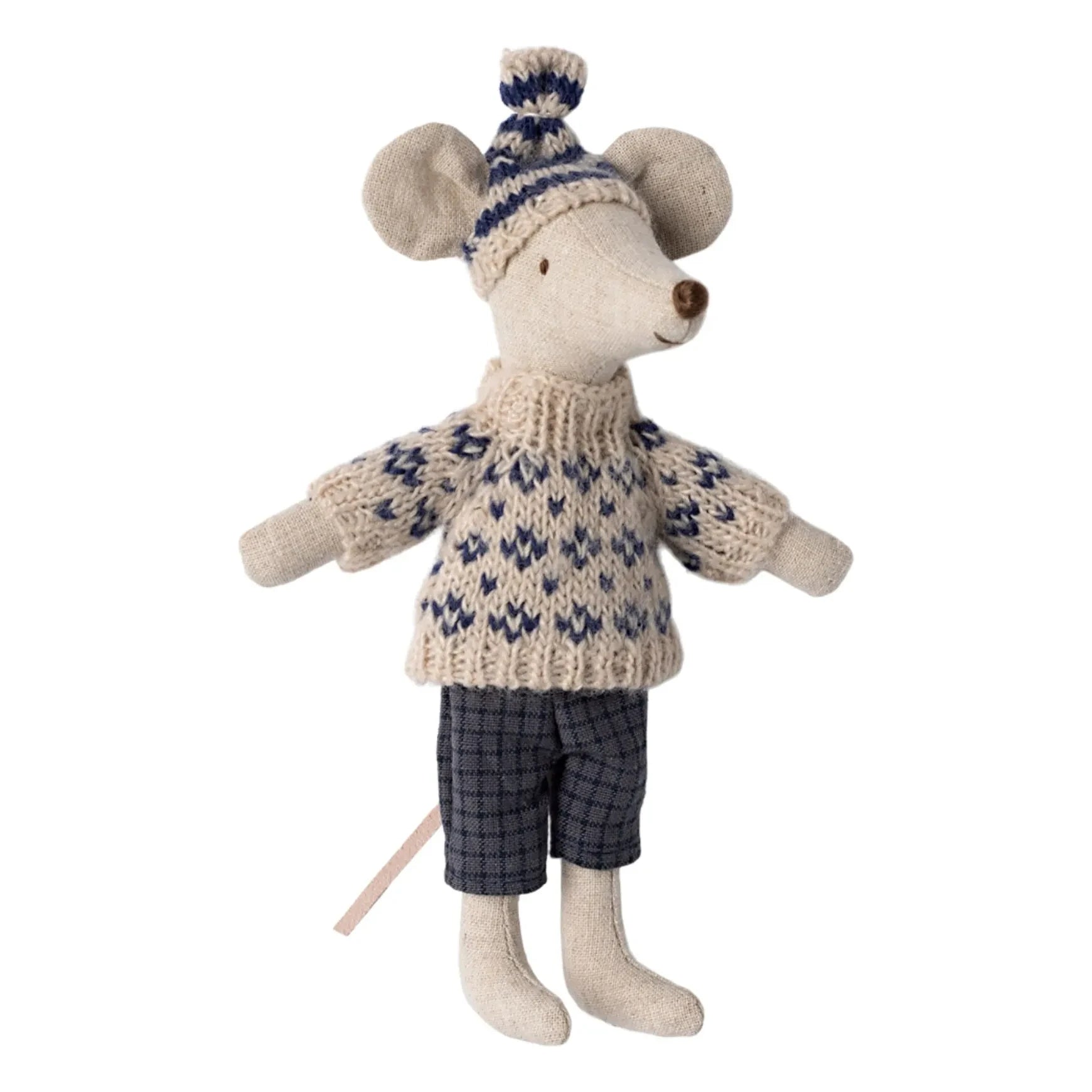 Maileg - Vater Maus und Skier | Marineblau