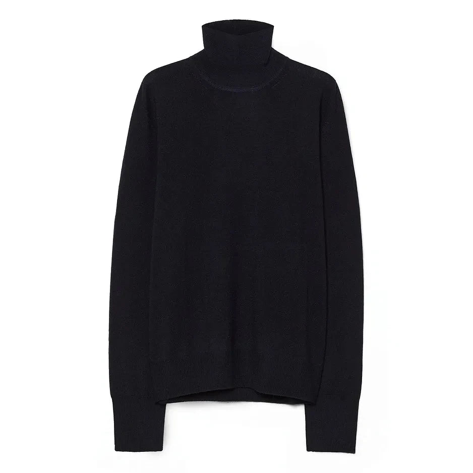 Pomandère - Wollrollkragenpullover | Marineblau