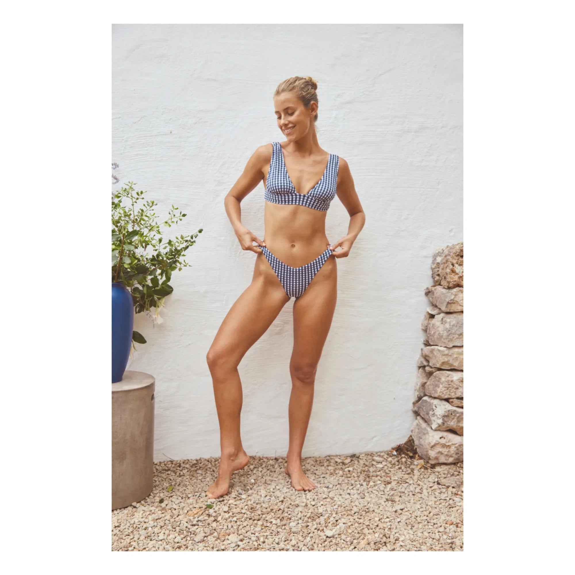 Anja Paris - Bikinihose Le Canon Vichy | Marineblau