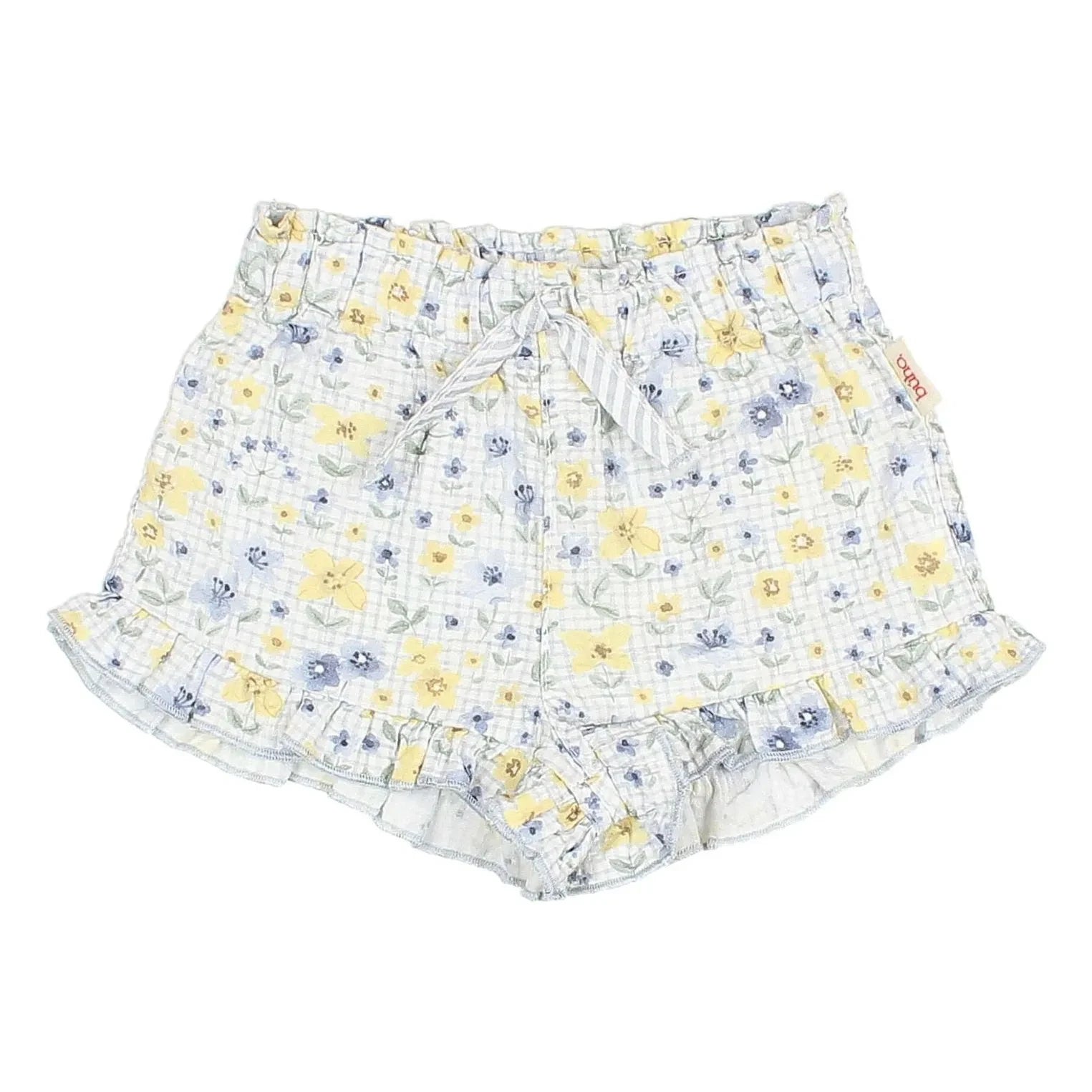 Búho – Baby-Shorts aus Seersucker mit Blumenmuster | Hellblau