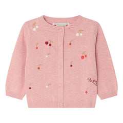 Bonpoint - Claudie Bestickte Strickjacke | Puder