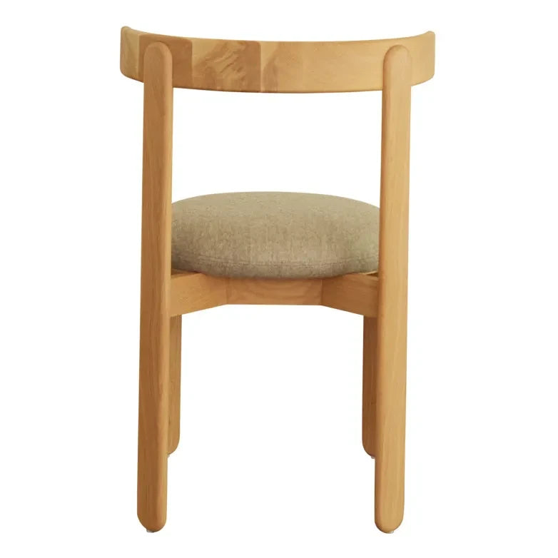 Gabrielle Paris - Holzhocker "Leylak" mit Leinensitz | Creme