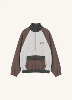 Cos I Said So - Organik Pamuk Logolu Fermuarlı Sweatshirt | Kahverengi