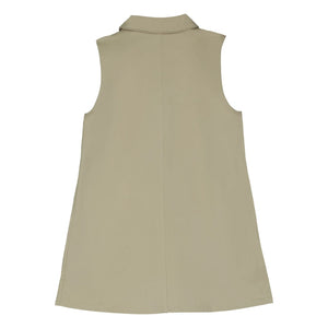Mandarine - Ärmelloses Polokleid | Beige
