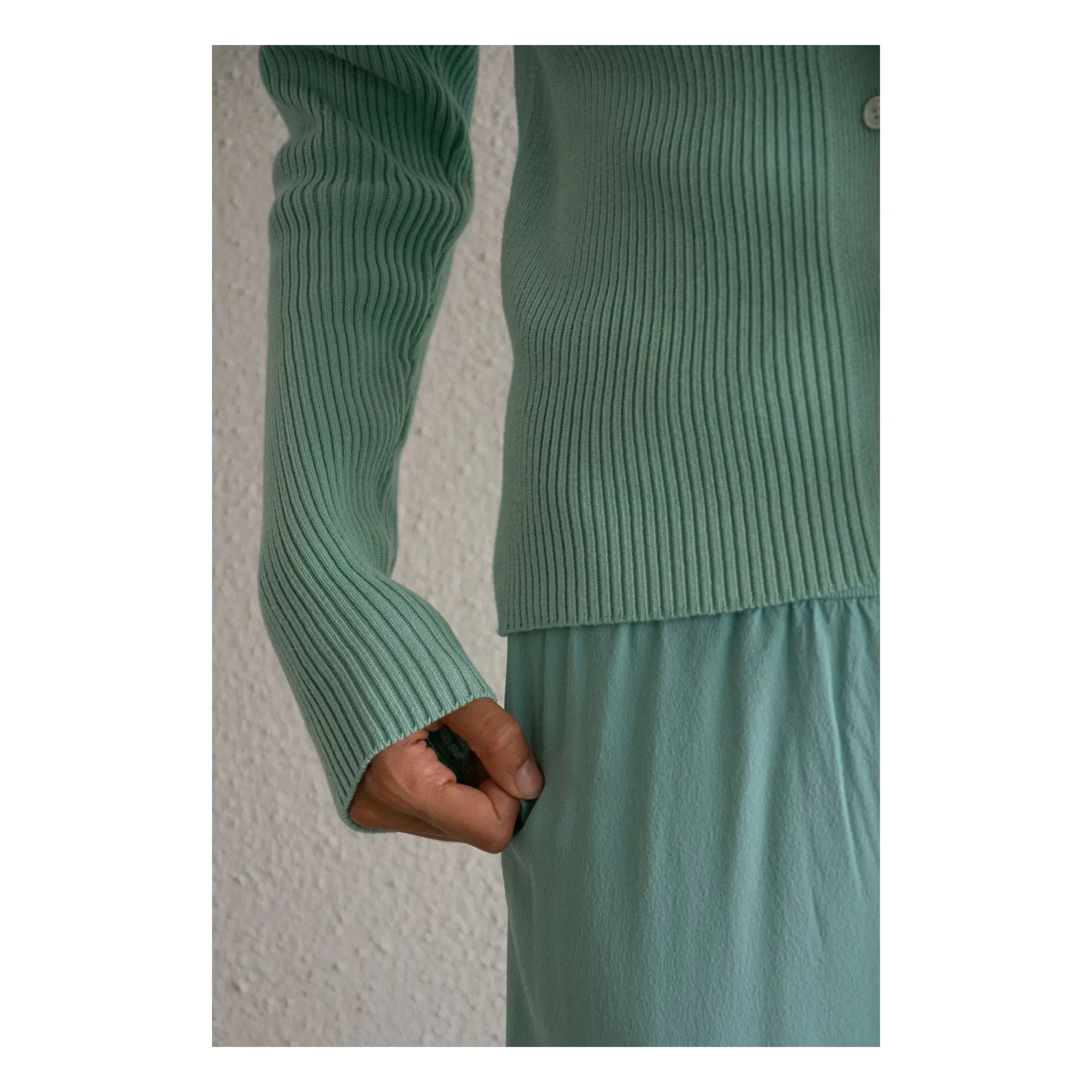 THEAVANT - Saint Etienne Gerippte Strickjacke | Wassergruen