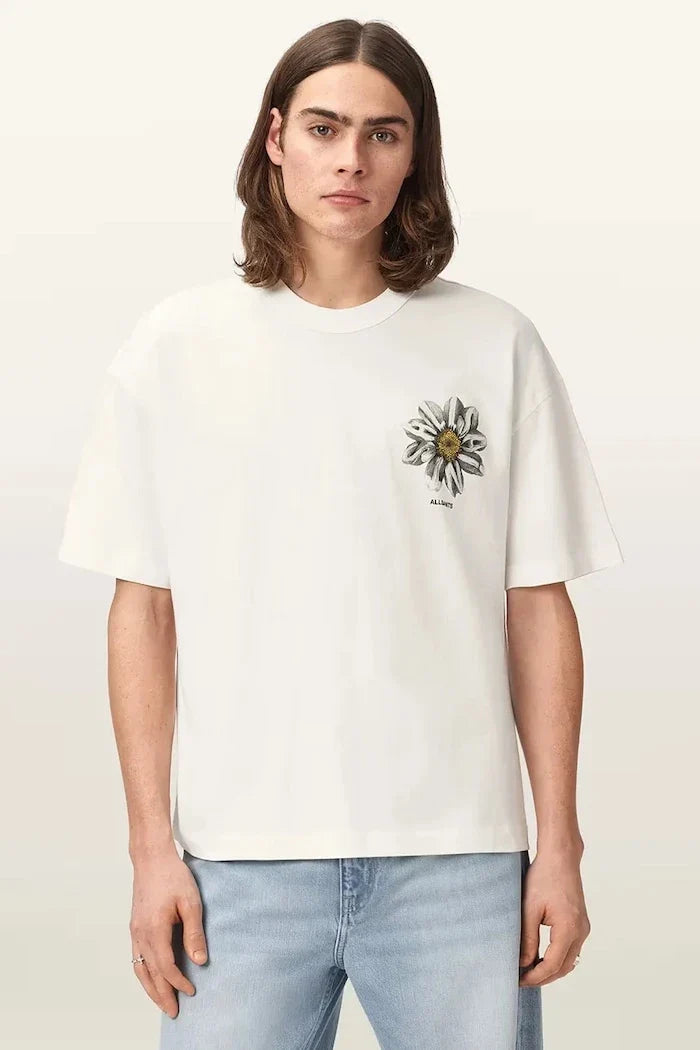 AllSaints Erkek Pamuklu Oversize Tişört PETALS
