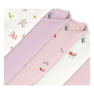 Petit Bateau - 5er Pack Bio-Baumwoll-Bodys mit Blumenmuster | Rosa