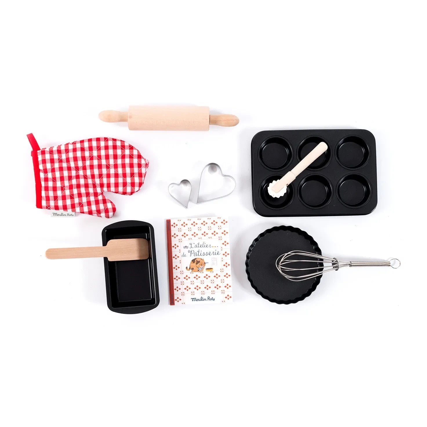 Moulin Roty - Hamur İşi Seti - 11 Aksesuar | Kırmızı