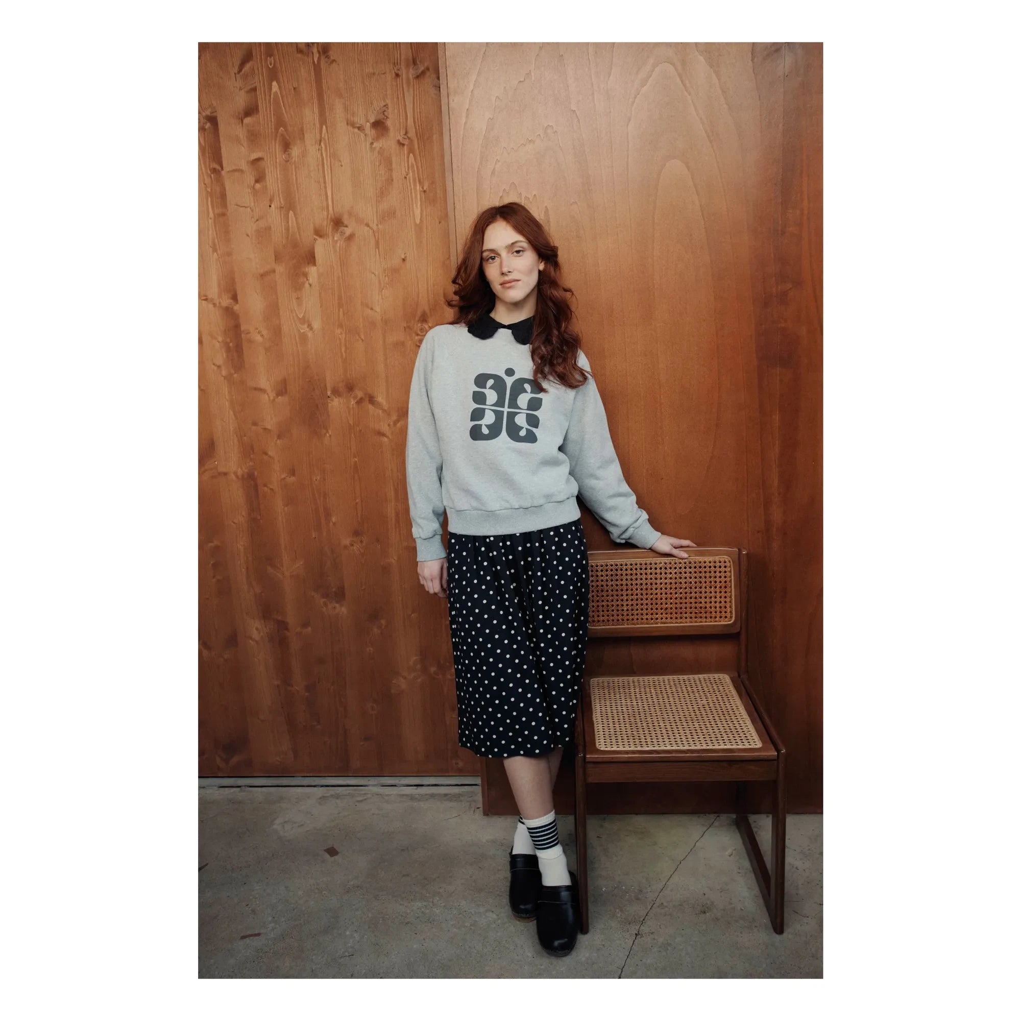 Emile et Ida - Carl Sigle Bio-Baumwolle Sweatshirt | Heather Grey