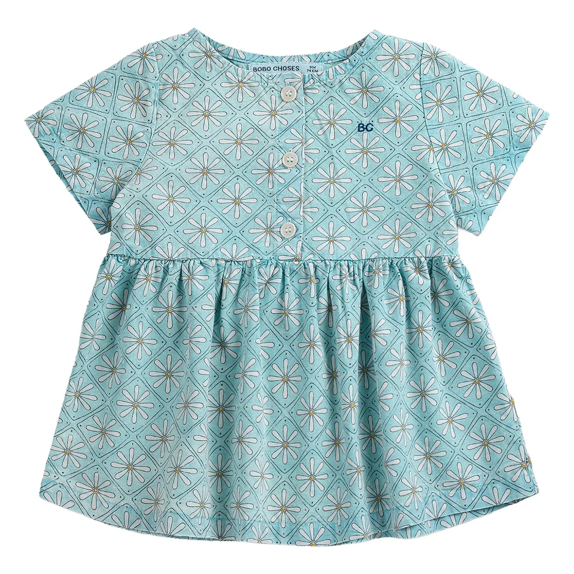 Bobo Choses - Bio-Baumwoll Baby Gänseblümchen Kleid | Hellblau