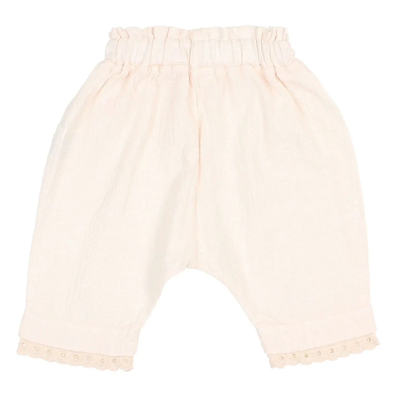 Búho - Babyhose aus Bio-Baumwolle mit Spitze | Blassrosa