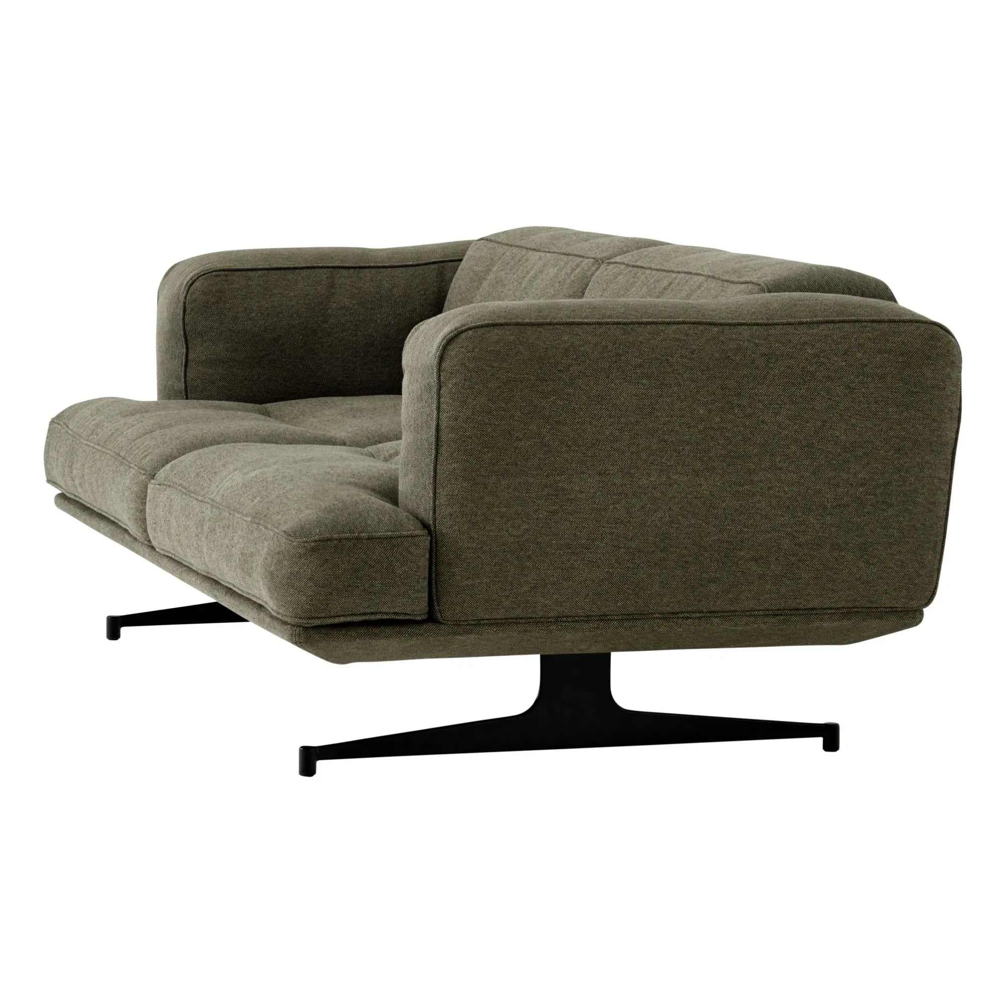 & Tradition - Inland AV22 2-Sitzer Sofa, Schwarzer Sockel | Khaki