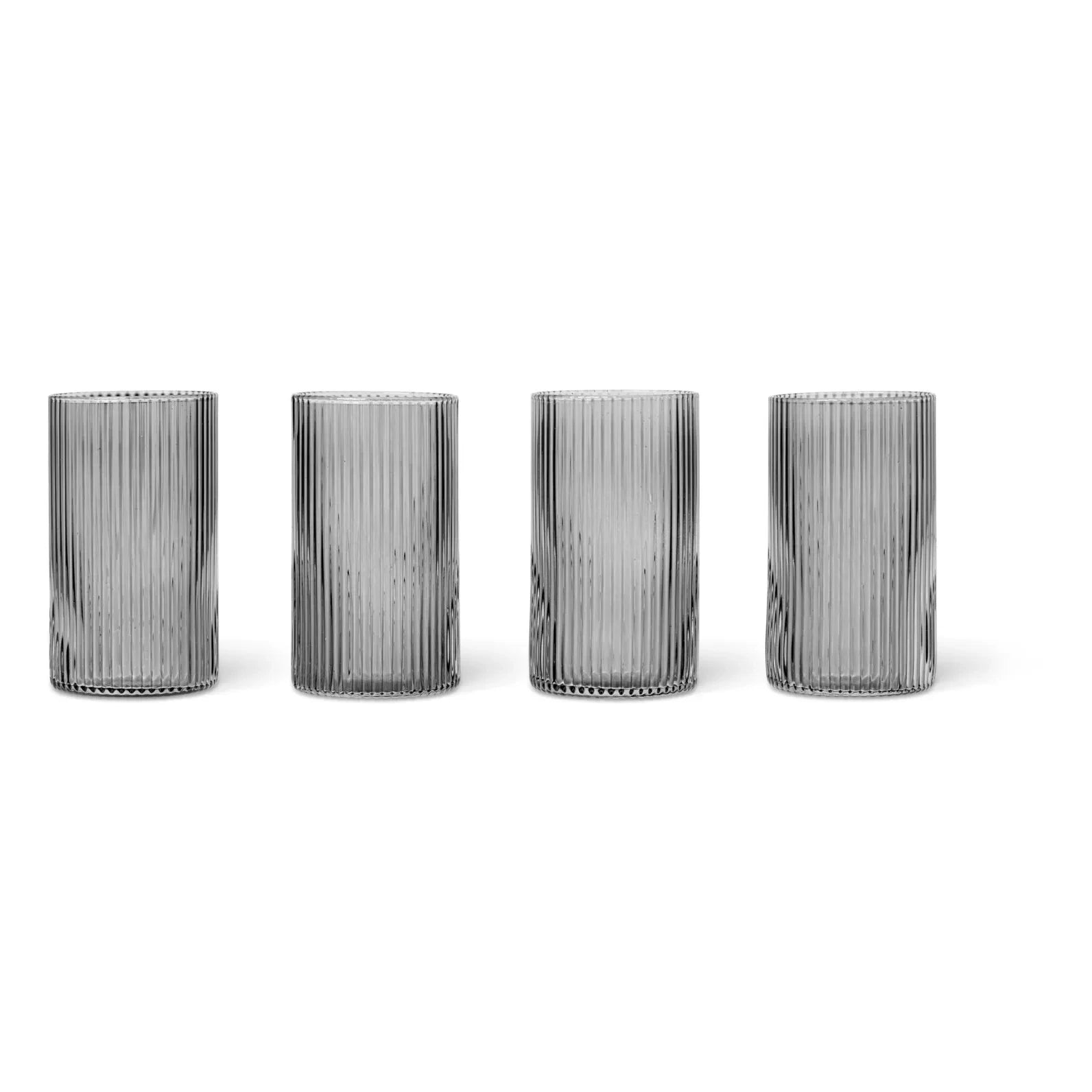 Ferm Living - Ripple Cam Bardak Seti - 4'lü | Gri