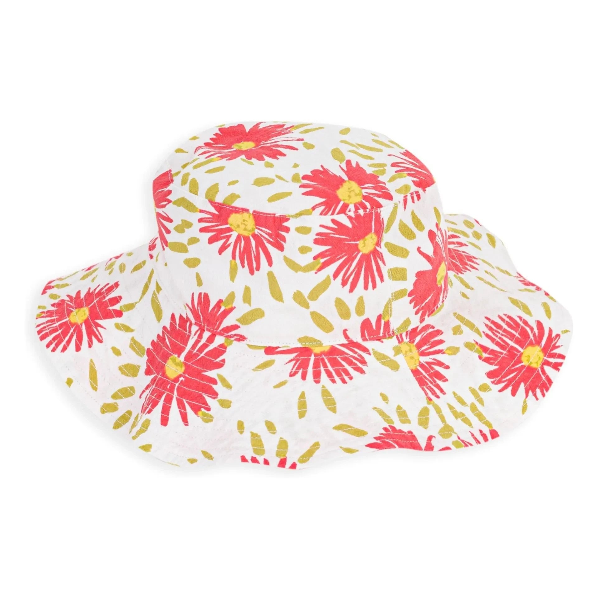 Petit Bateau - Capeline aus Bio-Baumwolle mit Blumenmuster | Ecru
