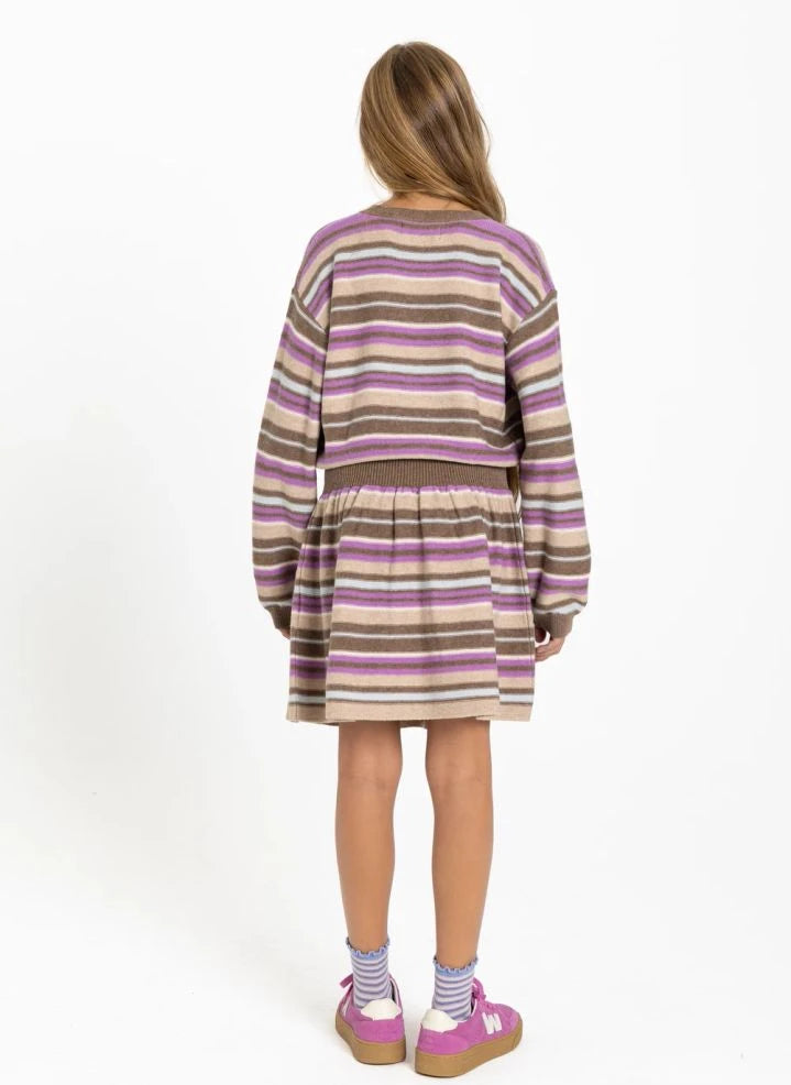 Smallable Kid - Lya Gestreiftes Wollkleid | Rosa
