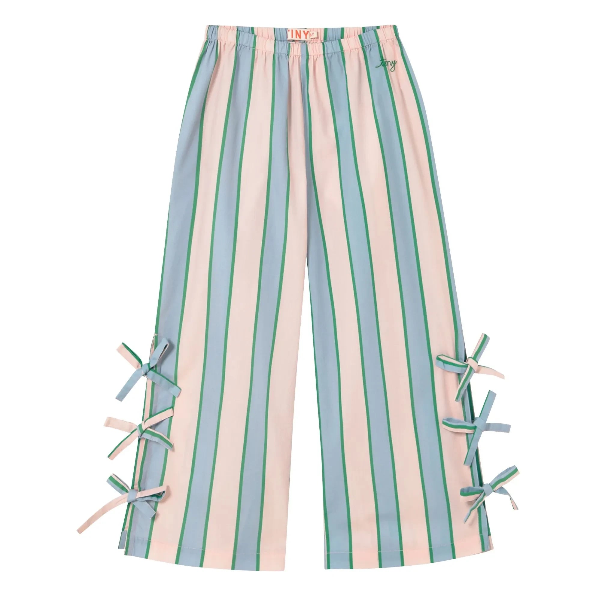 Tinycottons - Gestreifte Hose zum Binden | Hellrosa