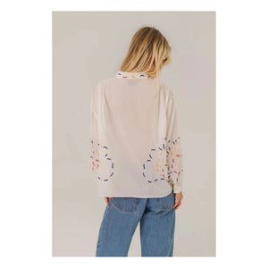 Sacrécoeur - Ali Pivoine Baumwoll-Voile-Hemd | Weiß