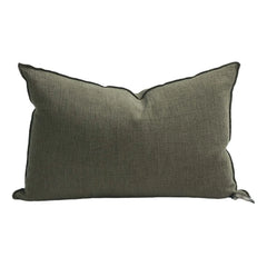 Maison de Vacances - Vice Versa Kissen aus gewaschenem Leinenkrepp | Khaki