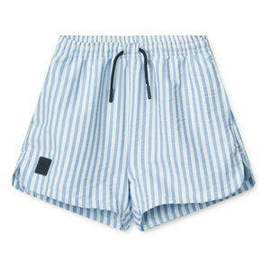 Liewood - Aiden Seersucker Badeshorts aus recycelten Fasern | Hellblau