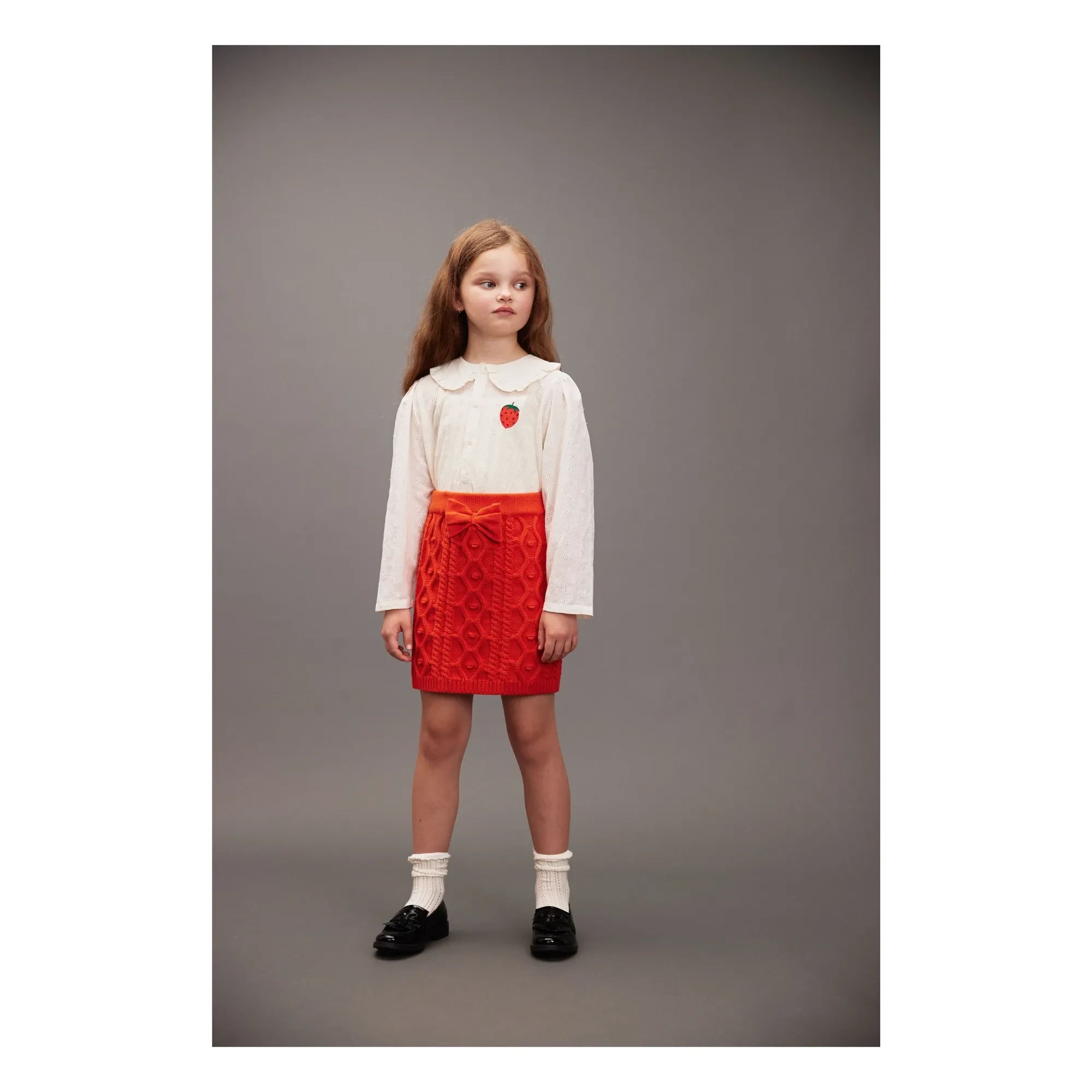 Mini Rodini - Erdbeer-Bluse aus Bio-Baumwolle | Weiß