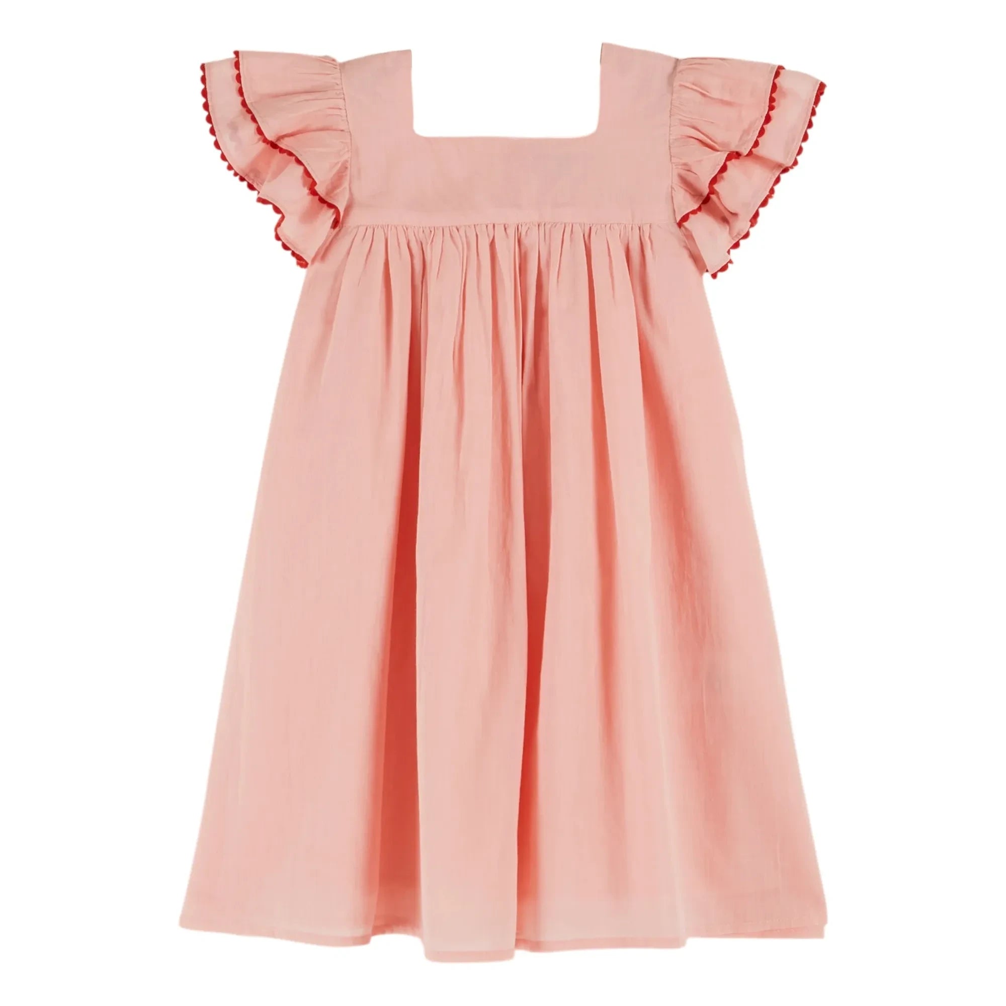 Emile et Ida - Rosa Voile Rüschenkleid