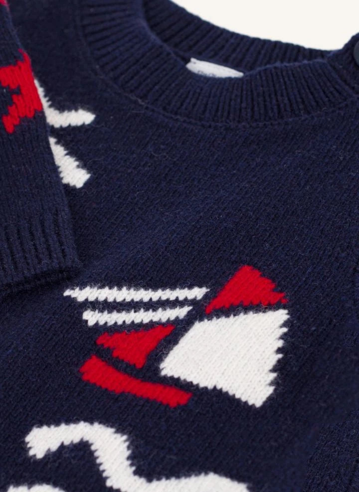 Petit Bateau - Wave Wool Kazak | Lacivert