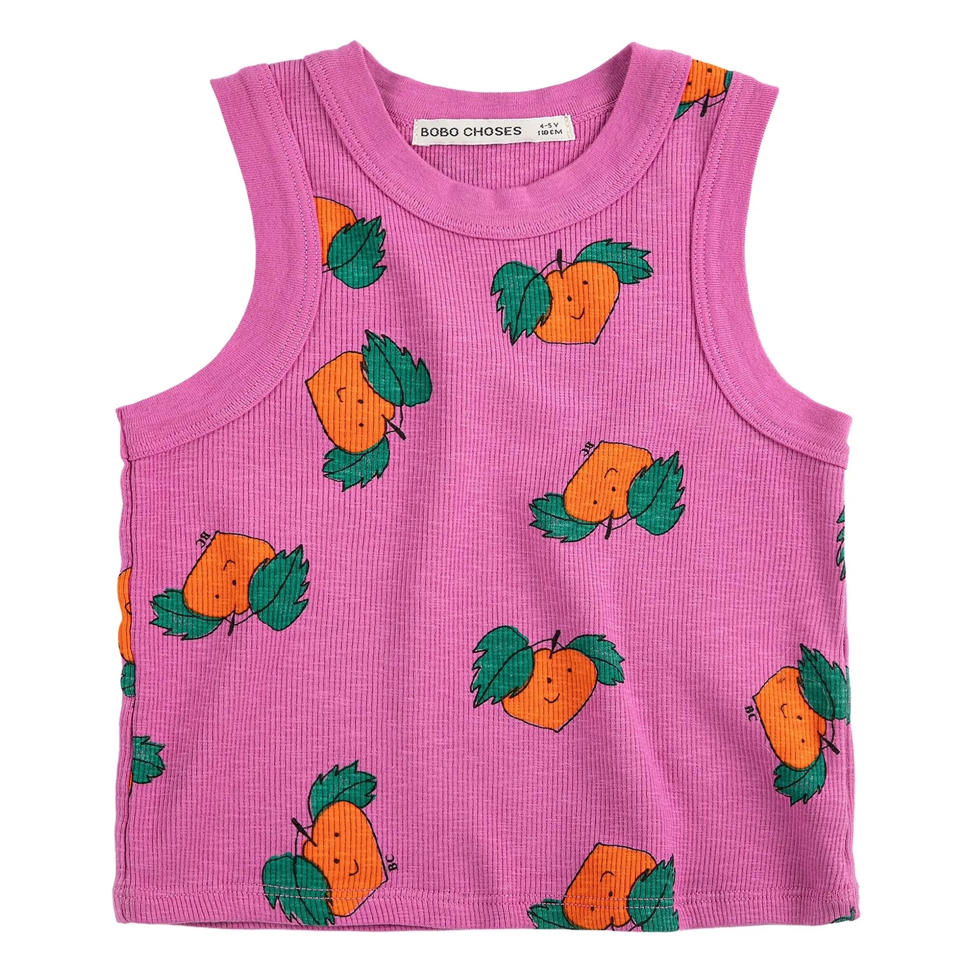 Bobo Choses - Geripptes Tanktop Oranges aus Bio-Baumwolle | Lila