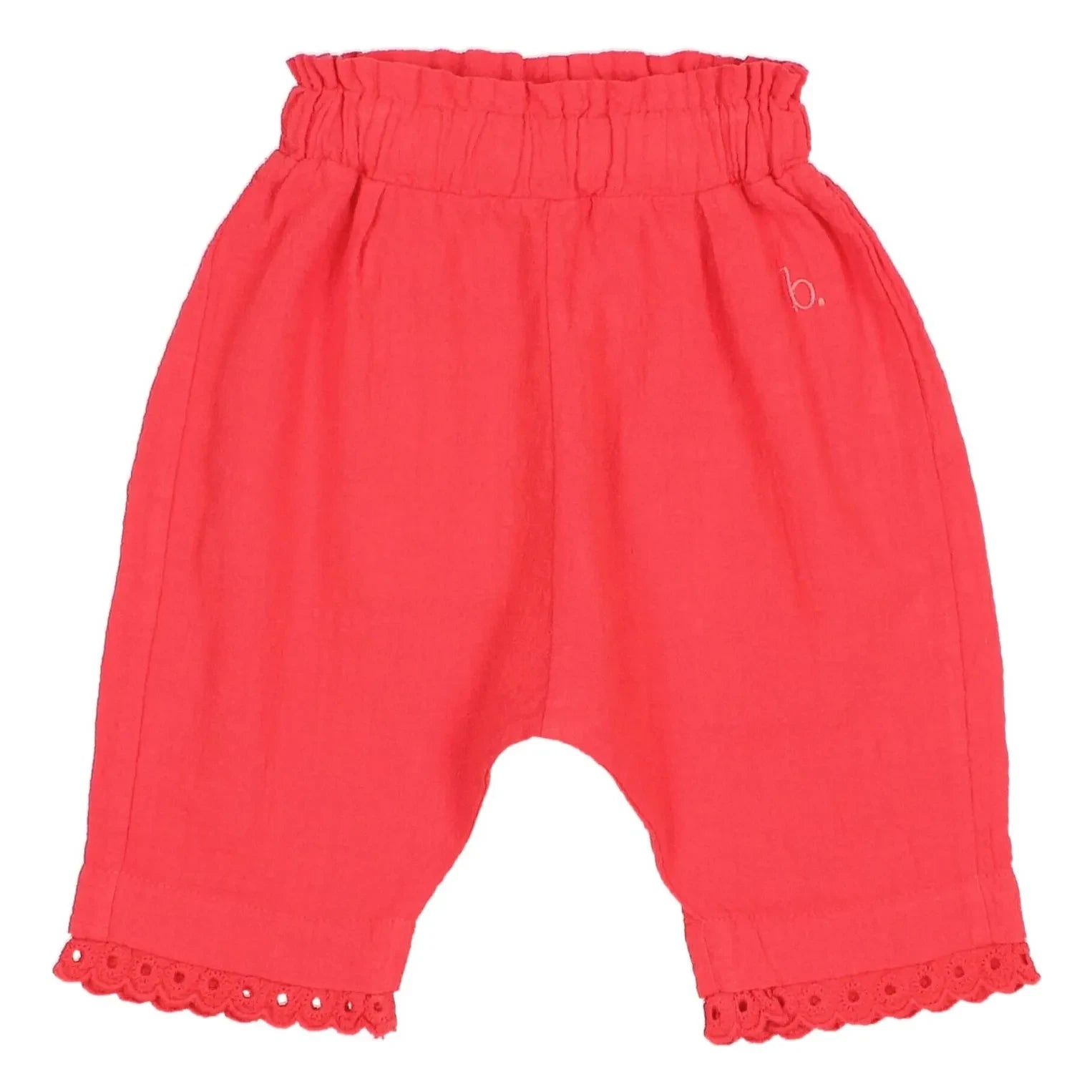 Búho - Babyhose aus Bio-Baumwolle mit Spitze | Rot