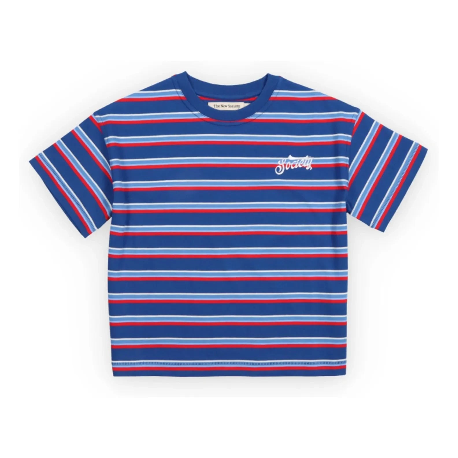 the new society - Gestreiftes Ciclan T-Shirt | Blau