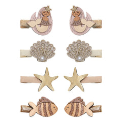 Mimi & Lula - 8-teiliges Mini-Meerjungfrau Haarspangen Set | Gold