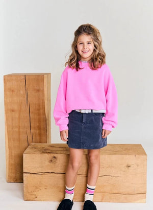 AO76 - Violetta aus recycelter Baumwolle Sweatshirt | Fluoreszierendes Pink