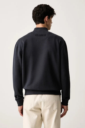 Barbour erkek pamuklu fermuarlı sweatshirt Caldbeck