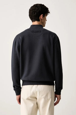 Barbour erkek pamuklu fermuarlı sweatshirt Caldbeck