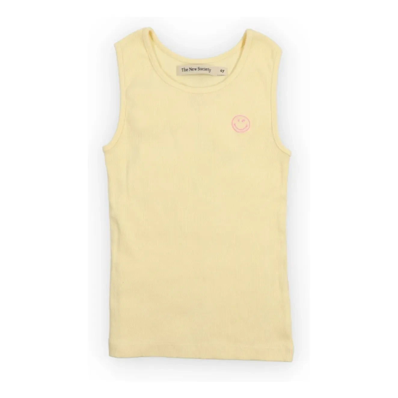 the new society - Smiley Rippstrick Tanktop | Blassgelb