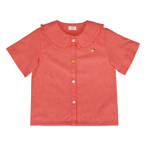 Sticky Lemon - Citron Petits Carreaux Bluse | Koralle