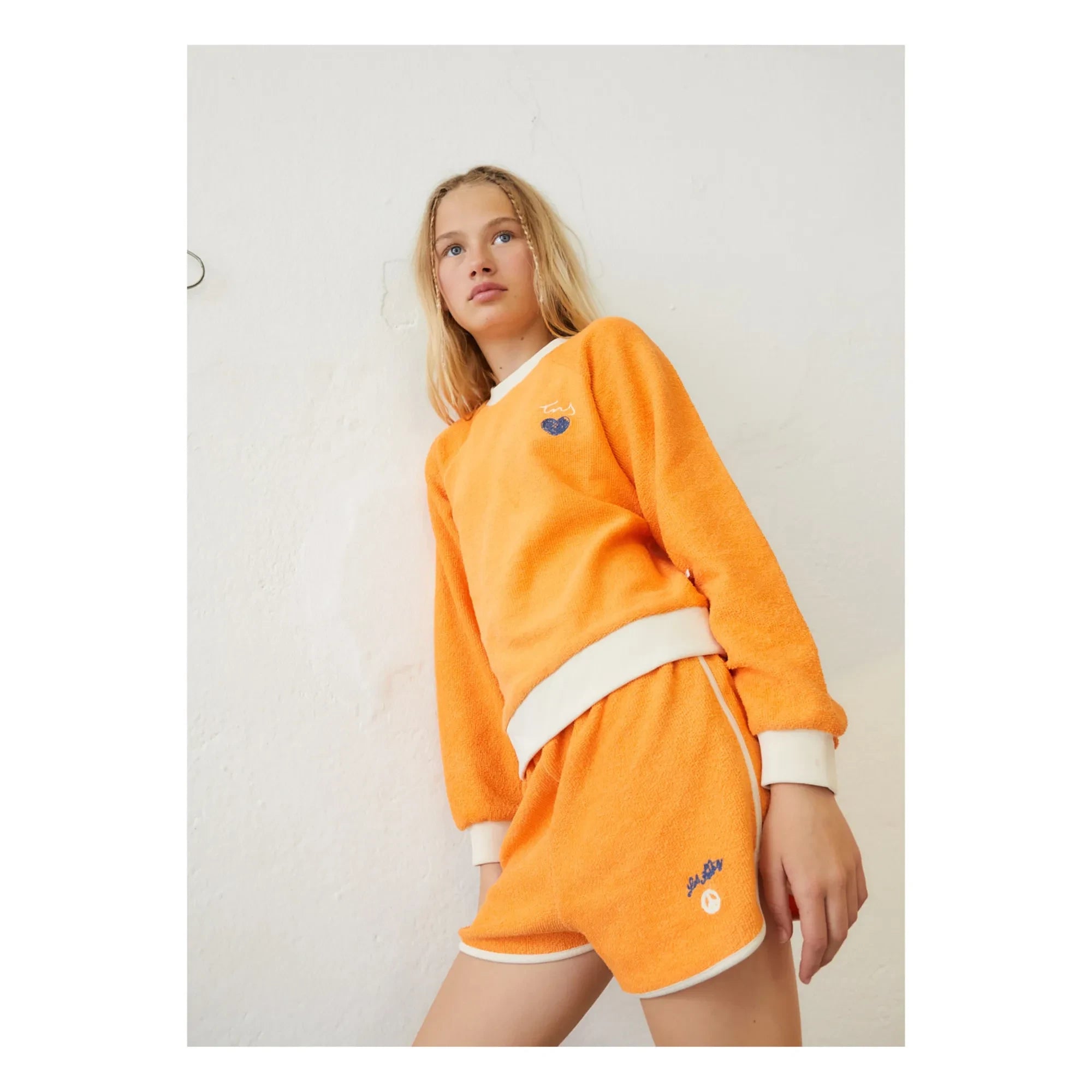 the new society - Compton Handtuch-Shorts | Orange