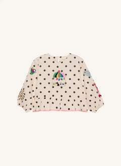 SISSEL EDELBO - Bluse Diana Pois aus biologischer Baumwolle - Kinderkollektion | Creme