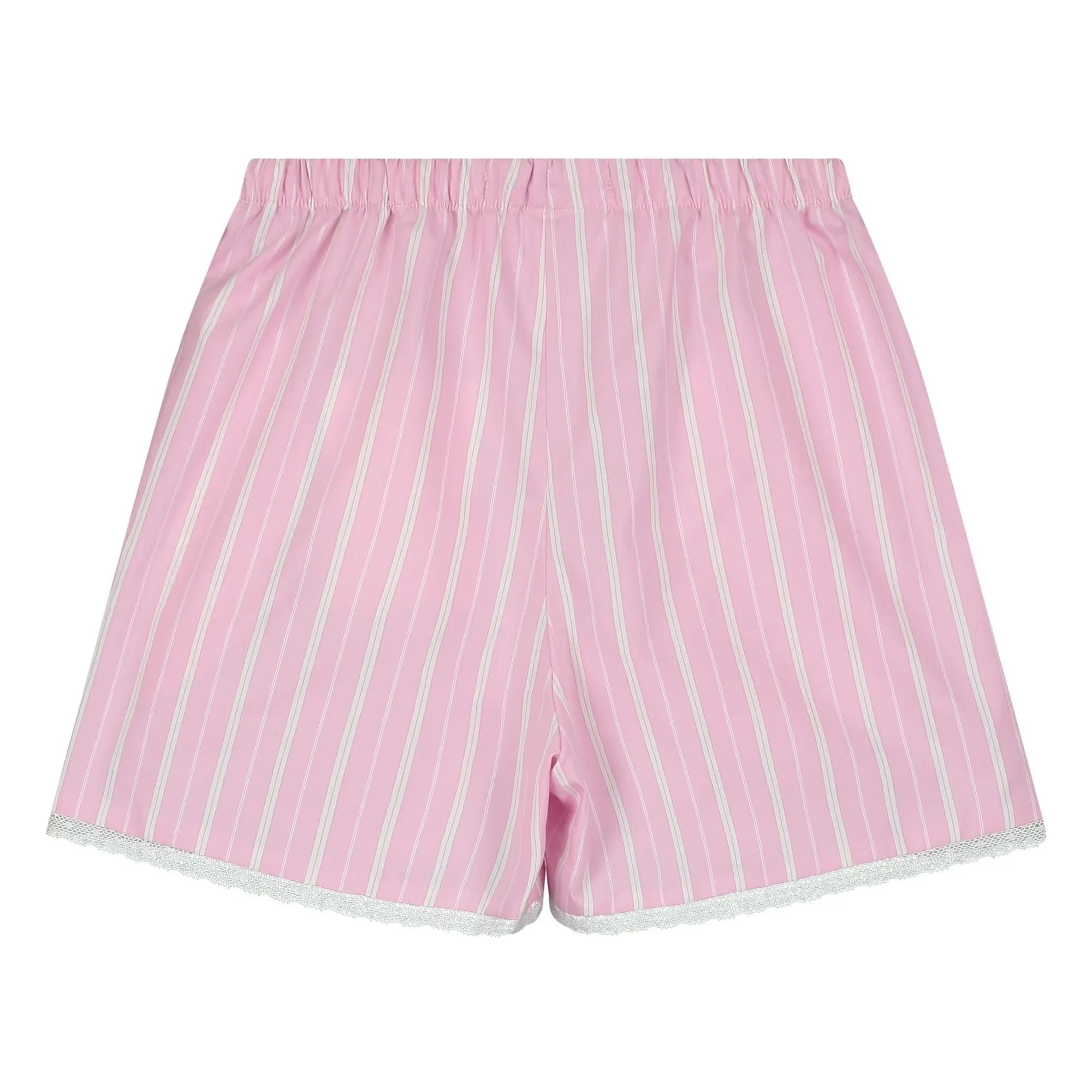 Tangerine – Gestreifte weite Shorts | Blassrosa